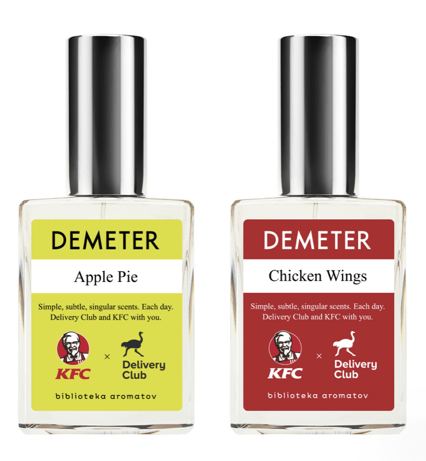 Delivery Club и KFС выпустили парфюм с ароматом куриных крыльев и пирога с корицей